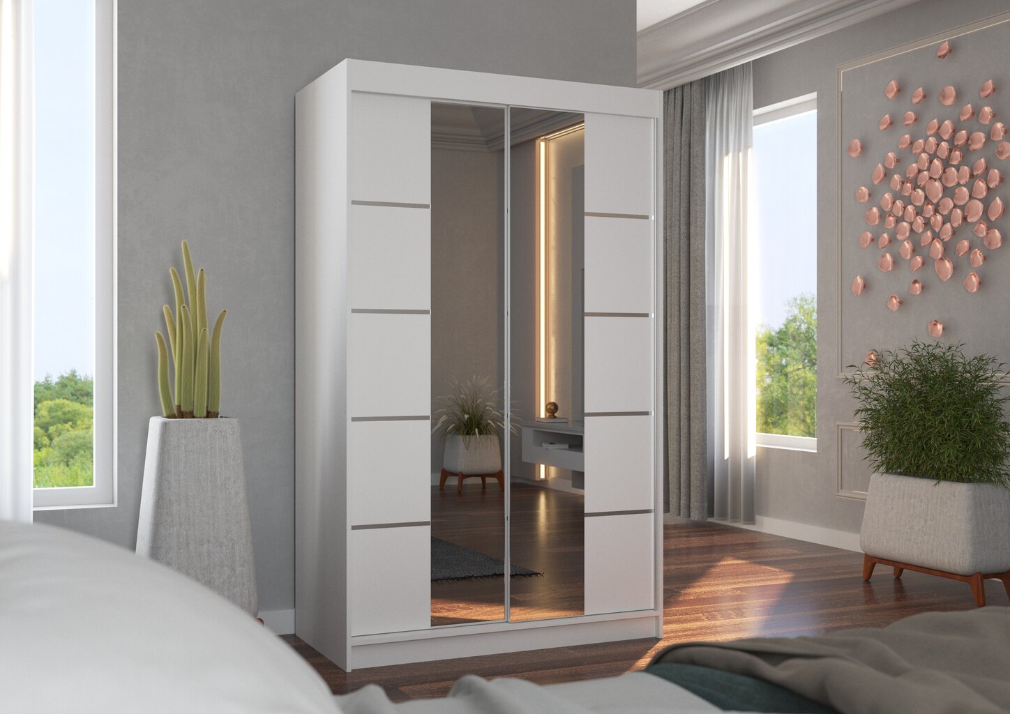 Skapis ADRK Furniture Genua, balts цена и информация | Skapji | 220.lv