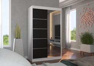 Skapis ADRK Furniture Nicea, balts/melns cena un informācija | Skapji | 220.lv