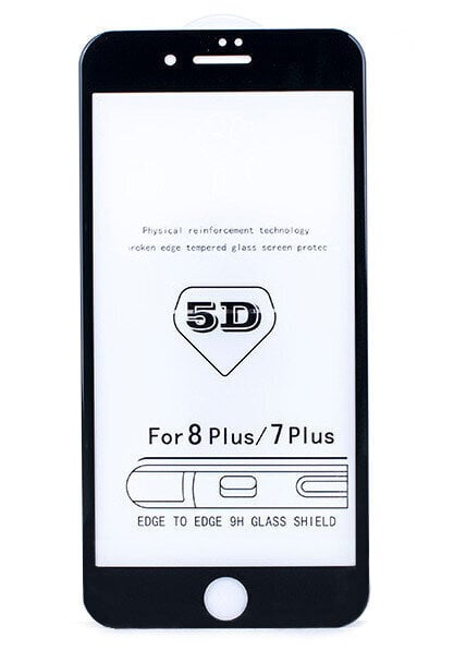 Ekrāna aizsargstikls Tempered glass 5D Full Glue Samsung G955 S8 Plus Izliekts, Melns cena un informācija | Ekrāna aizsargstikli | 220.lv