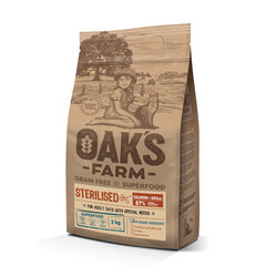 Oak&#039;s Farm Grain Free Salmon with Krill Sterilised Adult Cat bezgraudu sausā barība ar lasi pieaugušiem sterilizētiem kaķiem, 2 kg cena un informācija | Sausā barība kaķiem | 220.lv