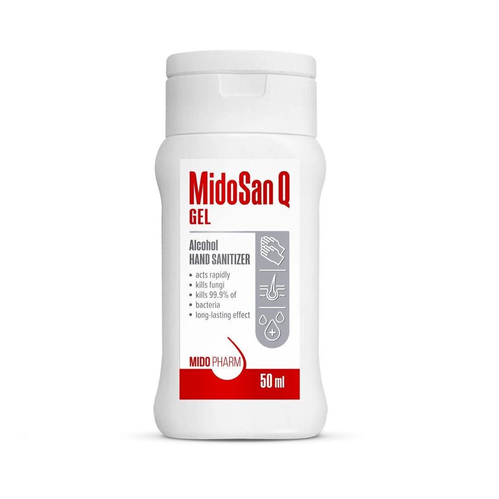 MidoPharm roku dezinfekcijas gēls "MidoSan Q - Gel" - 50ml cena un informācija | Pirmā palīdzība | 220.lv