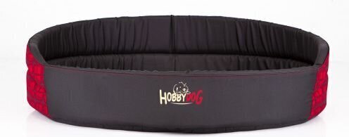 Hobbydog guļvieta Rūtiņas R8, melna/sarkana, 83x68 cm cena un informācija | Suņu gultas, spilveni, būdas | 220.lv