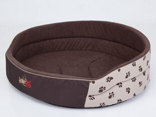 Hobbydog лежак Лапки R7, коричневый/бежевый, 76x62 см цена и информация | Лежаки, домики | 220.lv