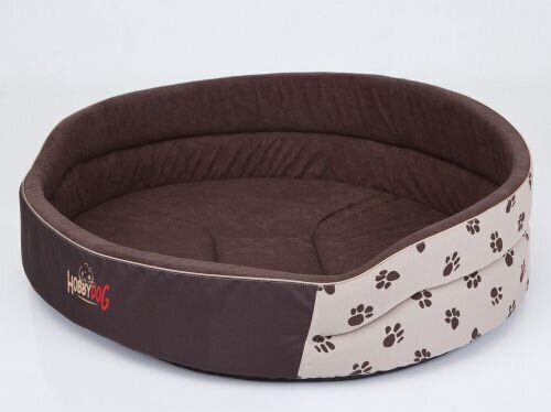 Hobbydog guļvieta Ķepas R3, brūnas/smilškrāsas, 52x38 cm цена и информация | Suņu gultas, spilveni, būdas | 220.lv