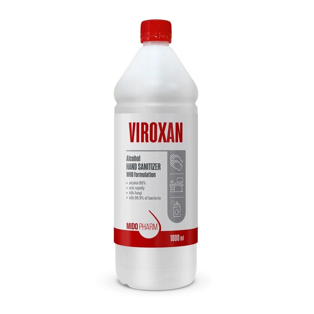 MidoPharm universāls pretvīrusu dezinfekcijas līdzeklis VIROXAN, 1000ml цена и информация | Pirmā palīdzība | 220.lv