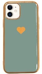 Fusion Heart Case Silikona Aizsargapvalks Priekš Apple iPhone 11 Pro Max Zaļš cena un informācija | Telefonu vāciņi, maciņi | 220.lv
