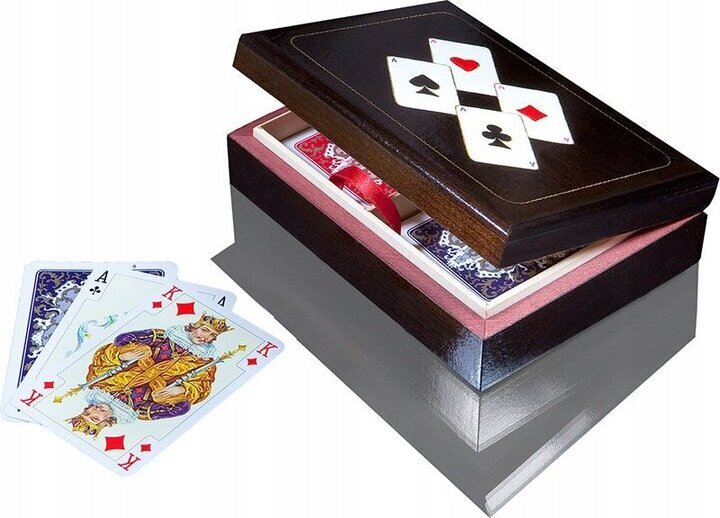 Spēļu kārtis Piatnik ,,Luxury", tumšā koka kastītē cena un informācija | Azartspēles, pokers | 220.lv