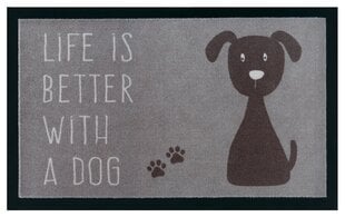 Дверной коврик Life is better with a dog 45x75 см цена и информация | Придверные коврики | 220.lv