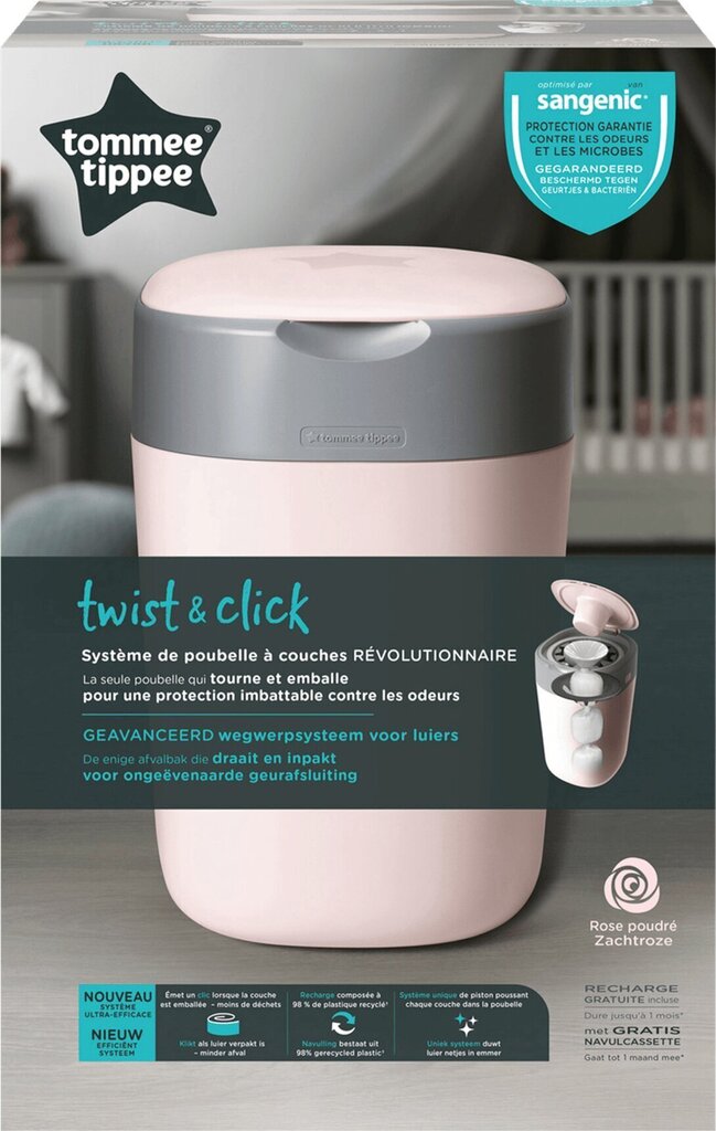 Konteiners autiņbiksītēm Tommee Tippee Sangenic Twist&Click, rozā цена и информация | Autiņbiksītes | 220.lv