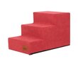 Hobbydog kāpnes Savoy 3, sarkanas, 50x30x30 cm cena un informācija | Suņu gultas, spilveni, būdas | 220.lv