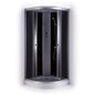 Slēgtā dušas kabīne GOTLAND LISA 80x80x215cm, seklais paliktnis (15cm), hromēts profils, priekšējie stikli peleki, aizmugure melna cena un informācija | Dušas kabīnes | 220.lv
