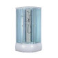 Slēgtā dušas kabīne GOTLAND EMMA 80x80x215cm, dziļais paliktnis (45cm), priekšējie stikli caurspidīgie, aizmugure balta cena un informācija | Dušas kabīnes | 220.lv