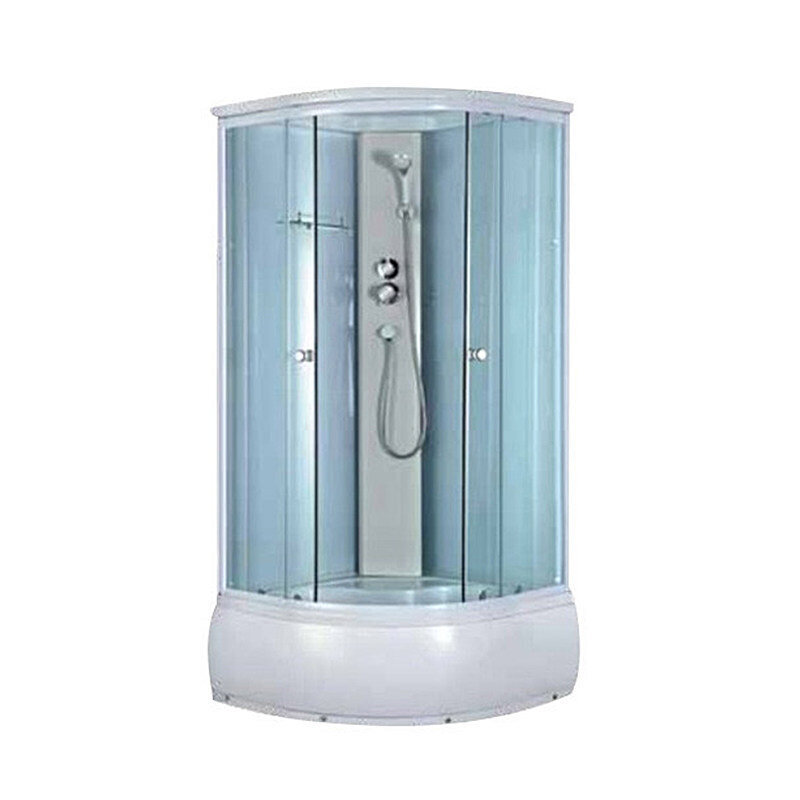 Slēgtā dušas kabīne GOTLAND EMMA 90x90x215cm, dziļais paliktnis (45cm), priekšējie stikli caurspidīgie, aizmugure balta цена и информация | Dušas kabīnes | 220.lv