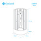Slēgtā dušas kabīne GOTLAND EMMA 90x90x215cm, dziļais paliktnis (45cm), priekšējie stikli caurspidīgie, aizmugure balta цена и информация | Dušas kabīnes | 220.lv