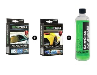 Nano līdzeklis stiklam + Nano līdzeklis virsbūvei + Nano šampūns cena un informācija | Auto ķīmija | 220.lv