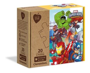 Набор пазлов Clementoni Marvel Super Hero, 2 x 20 д. цена и информация | Пазлы | 220.lv
