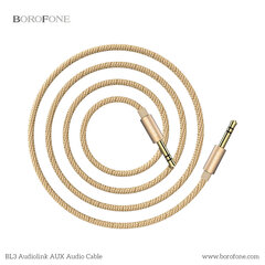 Audio adapter 3,5mm to 3,5mm Borofone BL3 gold цена и информация | Кабели для телефонов | 220.lv