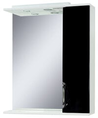 Spogulis ar plauktu un skapīti Laura-60, melns цена и информация | Шкафчики для ванной | 220.lv
