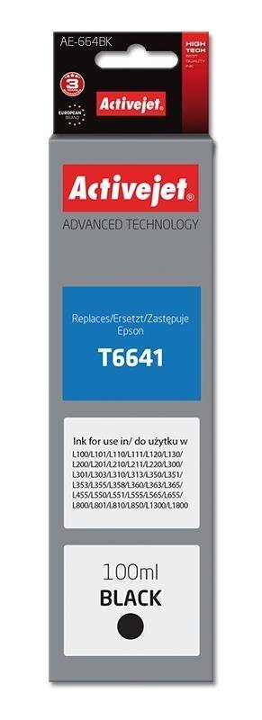 Tintes ActiveJet Epson AE-664Bk 100 ml Melna T6641 tonera kasetne цена и информация | Kārtridži lāzerprinteriem | 220.lv