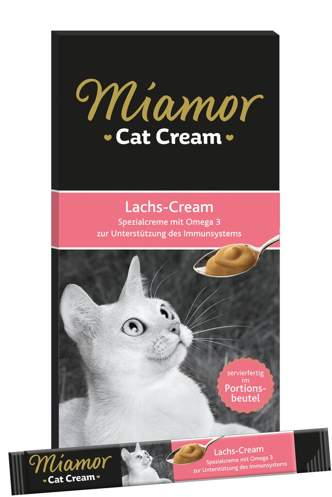 Miamor šķidrs kaķu gardums ar lasi Lachs-cream 6x15g цена и информация | Gardumi kaķiem | 220.lv
