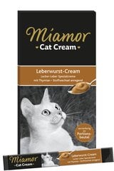 Miamor šķidrs kaķu gardums ar aknām Leberwurst-Cream, 6x15 g cena un informācija | Gardumi kaķiem | 220.lv