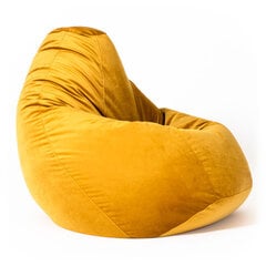 Кресло-мешок XL TREND из велюровой ткани - желтый цена и информация | Кресла-мешки и пуфы | 220.lv