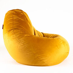 Кресло-мешок XXL TREND из велюровой ткани - желтый цена и информация | Кресла-мешки и пуфы | 220.lv