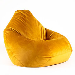 Кресло-мешок XXL TREND из велюровой ткани - желтый цена и информация | Кресла-мешки и пуфы | 220.lv