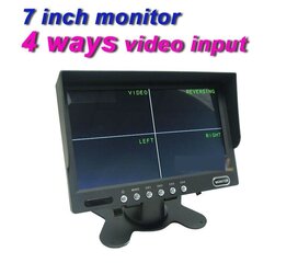 PS-704 7.0" 4 video kanālu pārkošanas sistēmas monitors cena un informācija | Parkošanas sistēmas | 220.lv