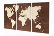 Pasaules karte no koka cena un informācija | Gleznas | 220.lv