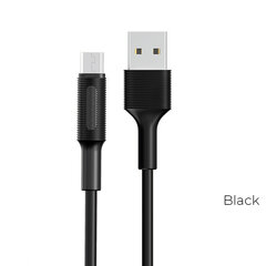 USB кабель Borofone BX1 microUSB 1.0 м, черный цена и информация | Кабели для телефонов | 220.lv