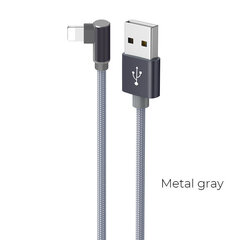 USB kabelis Borofone BX26 Lightning 1.0m metāla pelēks cena un informācija | Savienotājkabeļi | 220.lv