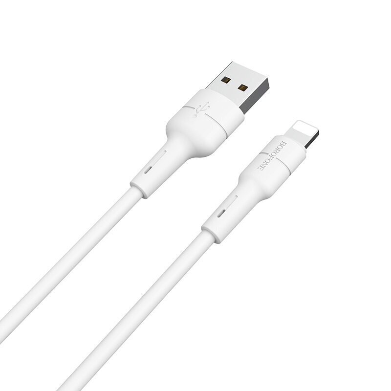 USB kabelis Borofone BX30 Lightning 1.0m silikona balts cena un informācija | Savienotājkabeļi | 220.lv