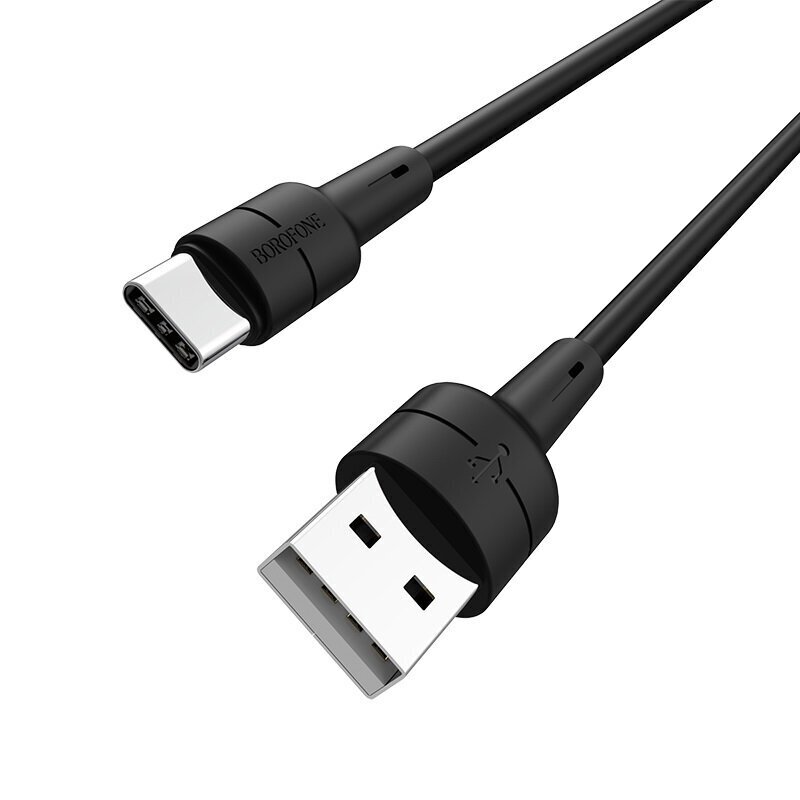 USB kabelis Borofone BX30 Type-C 1.0m silikona melns cena un informācija | Savienotājkabeļi | 220.lv