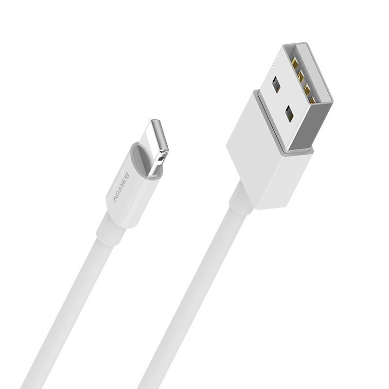 USB kabeļu komplekts Borofone BX3 30gab Lightning 1.0m balts cena un informācija | Savienotājkabeļi | 220.lv