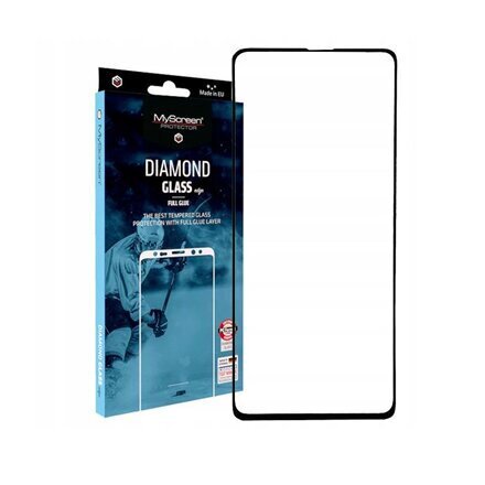 LCD aizsargstikls MyScreen Diamond Edge Full Glue Samsung A715 A71 melns cena un informācija | Telefonu vāciņi, maciņi | 220.lv