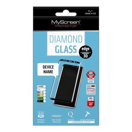 MyScreen Edge 3D 0.33mm 9H Premium Diamond Japan Stikls Huawei P30 Pro Pilna izmēra ar Melnu Rāmi cena un informācija | Telefonu vāciņi, maciņi | 220.lv
