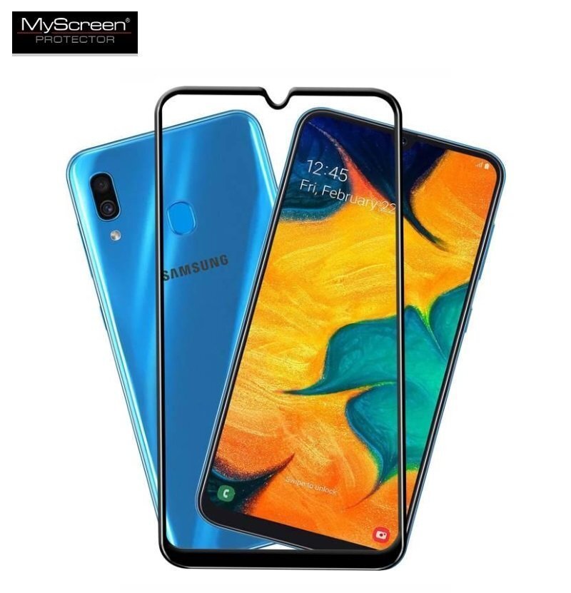 MyScreen Lite Edge 0.33mm 9H Premium Flexible Japan Stikls Samsung Galaxy A50 (A505F) Pilna izmēra ar melnu Rāmi cena un informācija | Ekrāna aizsargstikli | 220.lv