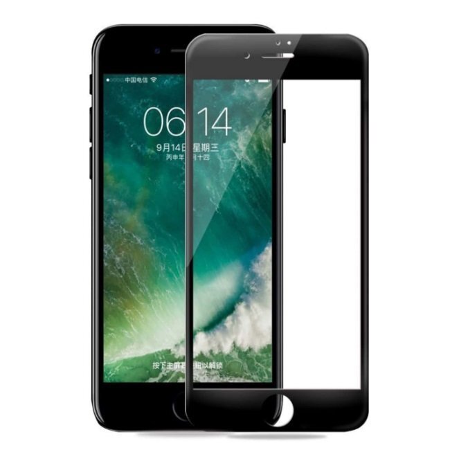 MyScreen Diamond Edge 2.5D FULL GLUE 0.33mm Stikls priekš Apple iPhone 7 / iPhone 8 Pilna izmēra ar Melnu rāmi cena un informācija | Ekrāna aizsargstikli | 220.lv