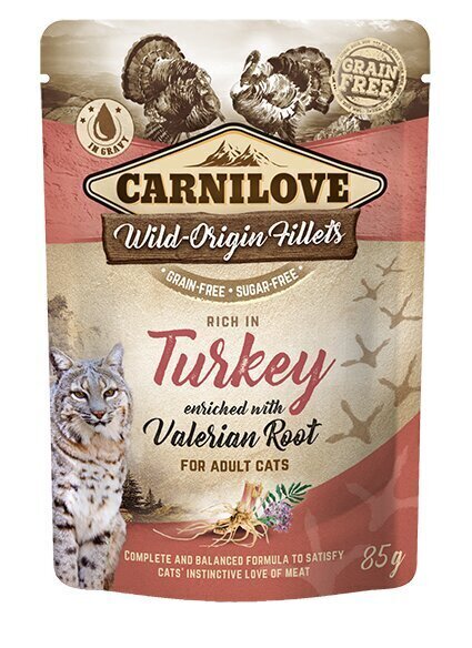 Carnilove Turkey Valeriana 85g Kaķiem цена и информация | Konservi kaķiem | 220.lv