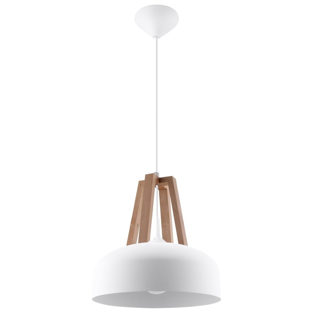 Sollux piekaramā lampa Casco 1 White/Natural wood cena un informācija | Piekaramās lampas | 220.lv