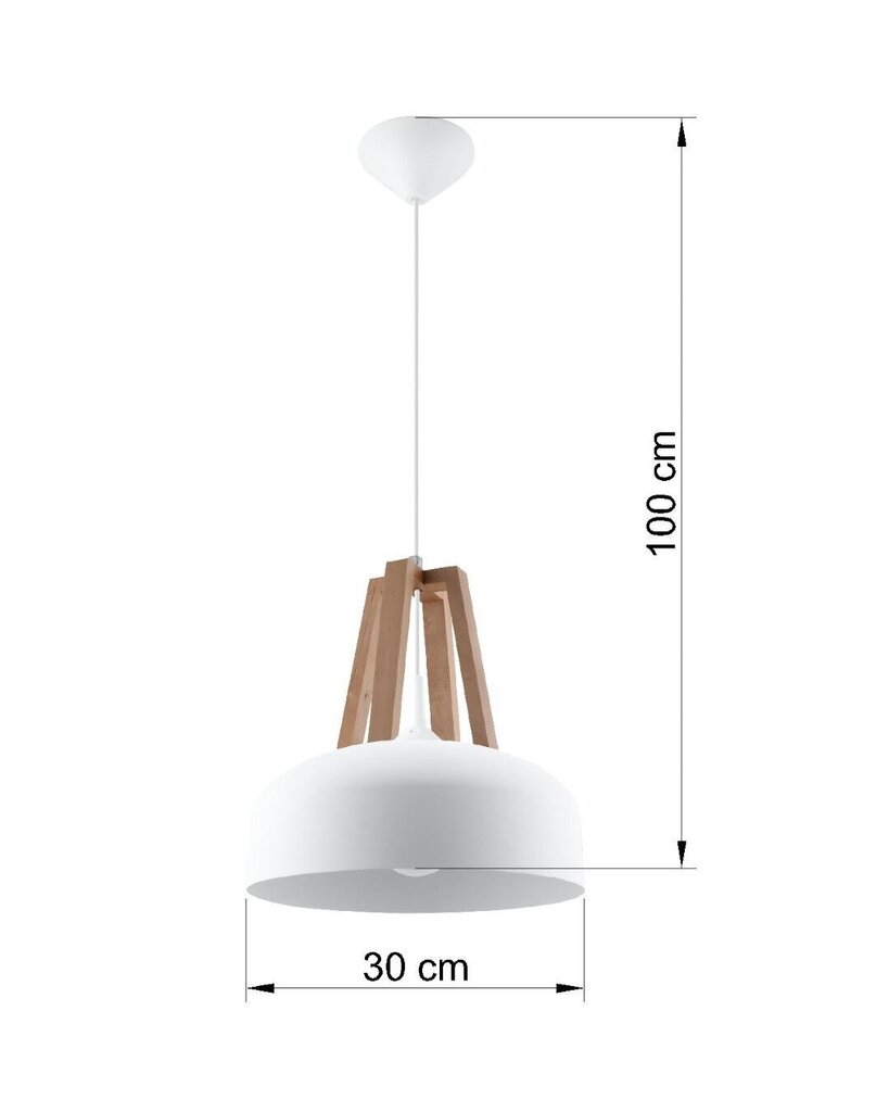 Sollux piekaramā lampa Casco 1 White/Natural wood cena un informācija | Piekaramās lampas | 220.lv