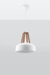 Sollux piekaramā lampa Casco 1 White/Natural wood cena un informācija | Lustras | 220.lv