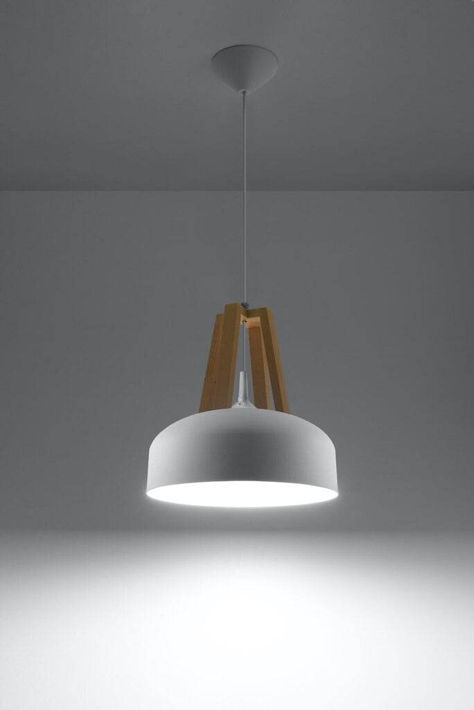 Sollux piekaramā lampa Casco 1 White/Natural wood cena un informācija | Piekaramās lampas | 220.lv
