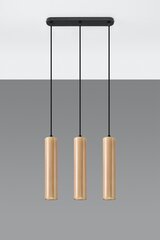 Sollux piekaramā lampa Lino 3 Wood цена и информация | Люстры | 220.lv