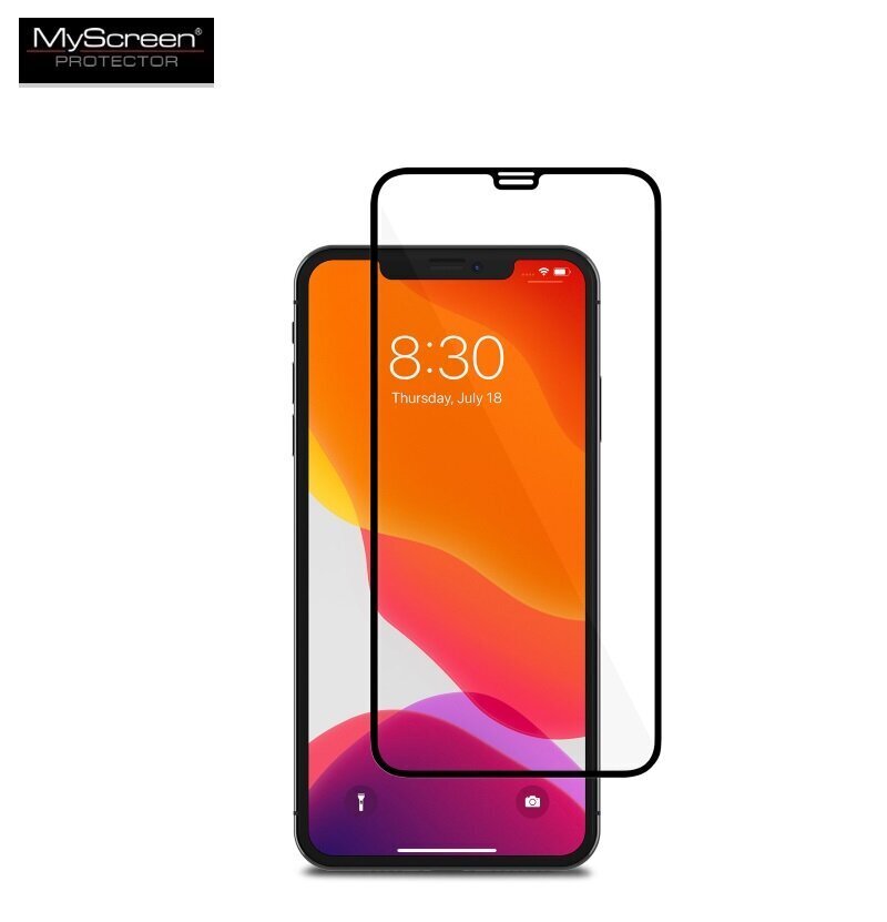 LCD aizsargstikls MyScreen Diamond Edge Full Glue Apple iPhone XS Max/11 Pro Max melns цена и информация | Ekrāna aizsargstikli | 220.lv