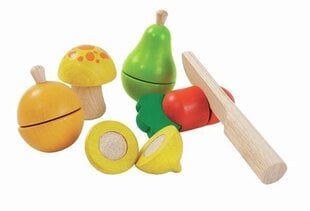 Rotaļu pārtikas komplekts PlanToys Fruit & Vegetable Play Set цена и информация | Развивающие игрушки | 220.lv