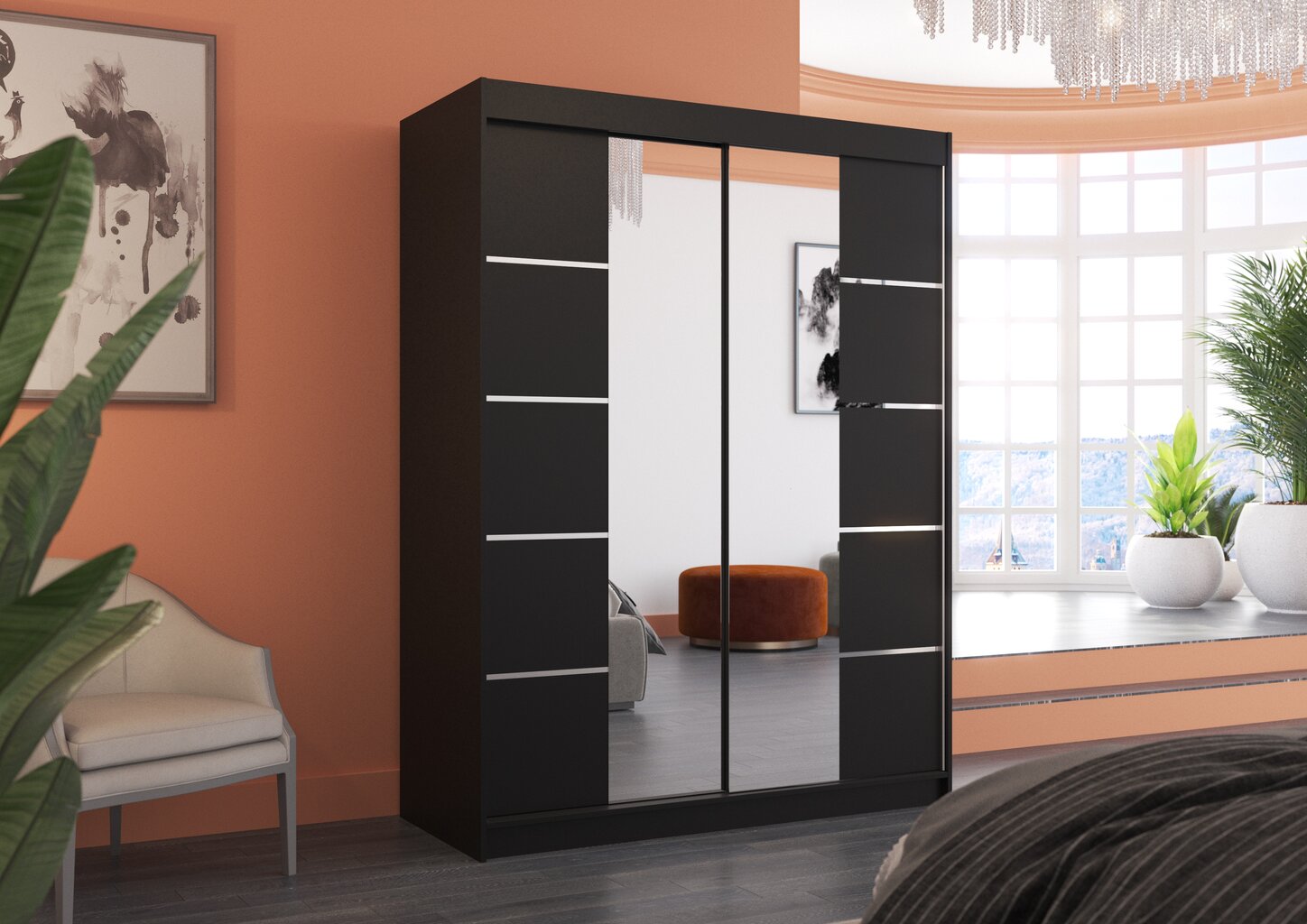 Skapis ADRK Furniture Nordic, melns цена и информация | Skapji | 220.lv