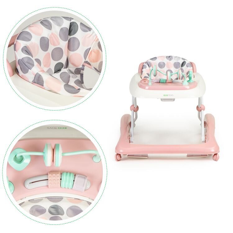 Staigulis Ecotoys, Pink Pastel cena un informācija | Staigulīši | 220.lv