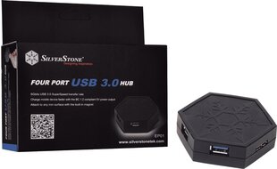 USB Centrmezgls Silverstone Melns cena un informācija | Adapteri un USB centrmezgli | 220.lv